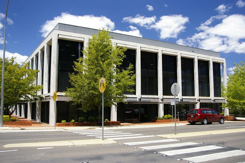 Exterior of the Reserve Bank of Australia office building in Canberra
