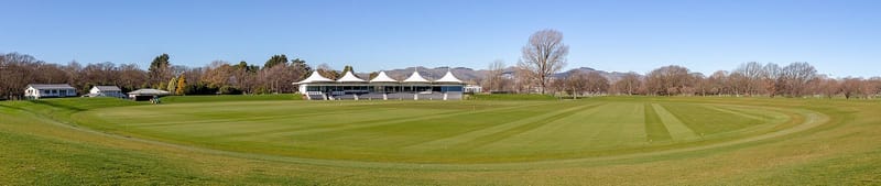 View of the Hagley Oval cricket ground in Christchurch, New Zealand