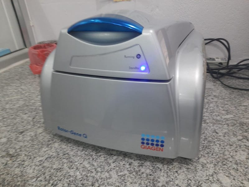A Qiagen Rotor-Gene Q real-time PCR instrument used for molecular laboratory testing