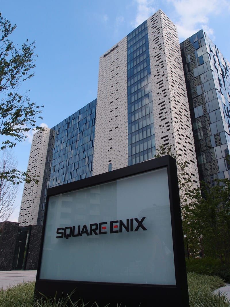 Square Enix company sign at Eastside Square in Higashi-Shinjuku, Tokyo