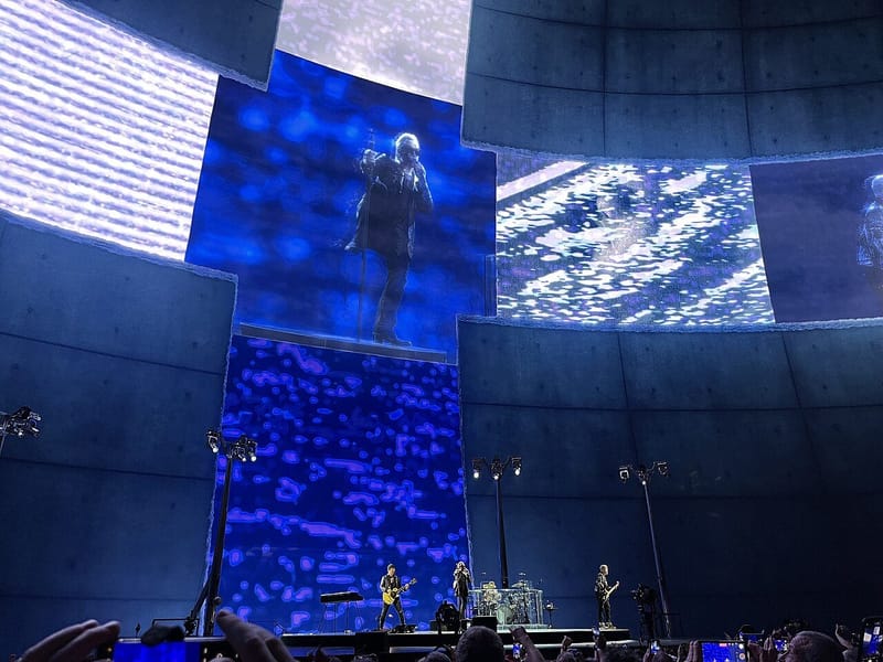 U2 performing live at Sphere in Las Vegas in October 2023