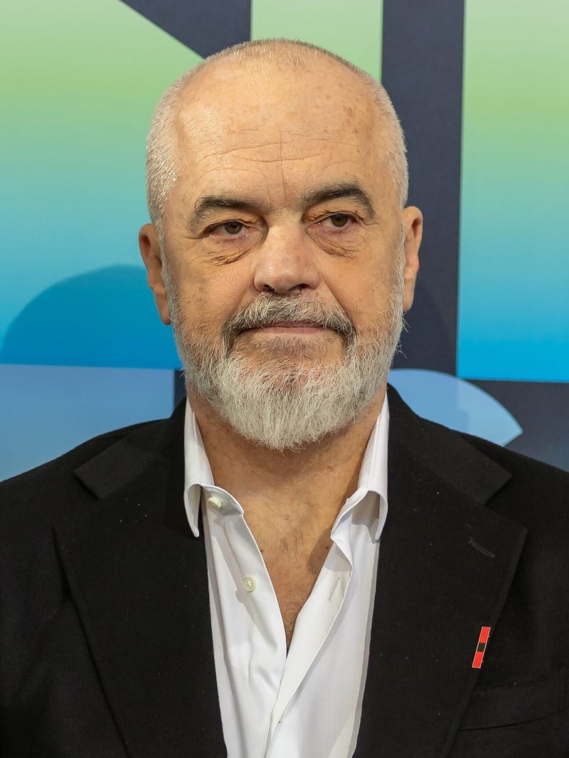 Albanian Prime Minister Edi Rama at a press conference in Berlin in March 2025
