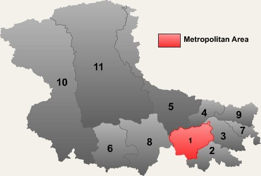 Map of Nagqu prefecture in the Tibet Autonomous Region of China, the area where the magnitude 7.0 earthquake struck