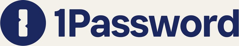 1Password wordmark logo in blue, the password manager that launched 1Password for Agents