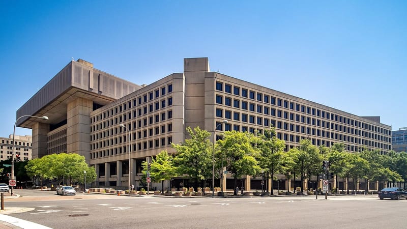 The J. Edgar Hoover Building, FBI headquarters in Washington, D.C., whose Internet Crime Complaint Center tracks crypto investment scam losses