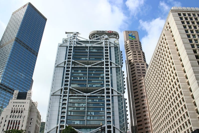 HSBC Main Building, the bank's Hong Kong headquarters in Central, the issuer of the RedCoin stablecoin