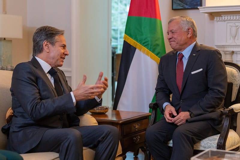 Jordan's King Abdullah II at a meeting at the US State Department in Washington in February 2023