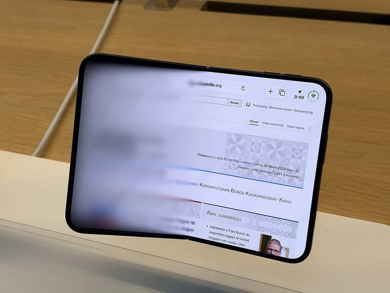 An Apple iPhone Duo foldable smartphone, the device covered in this setup guide