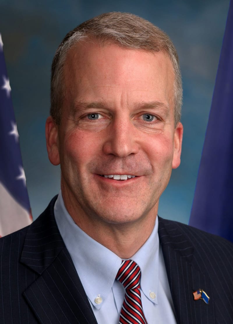 Official US Senate portrait of Republican Sen. Dan Sullivan of Alaska