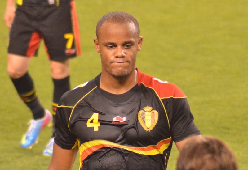 Vincent Kompany in a Belgium national team kit before a match against the United States in 2013