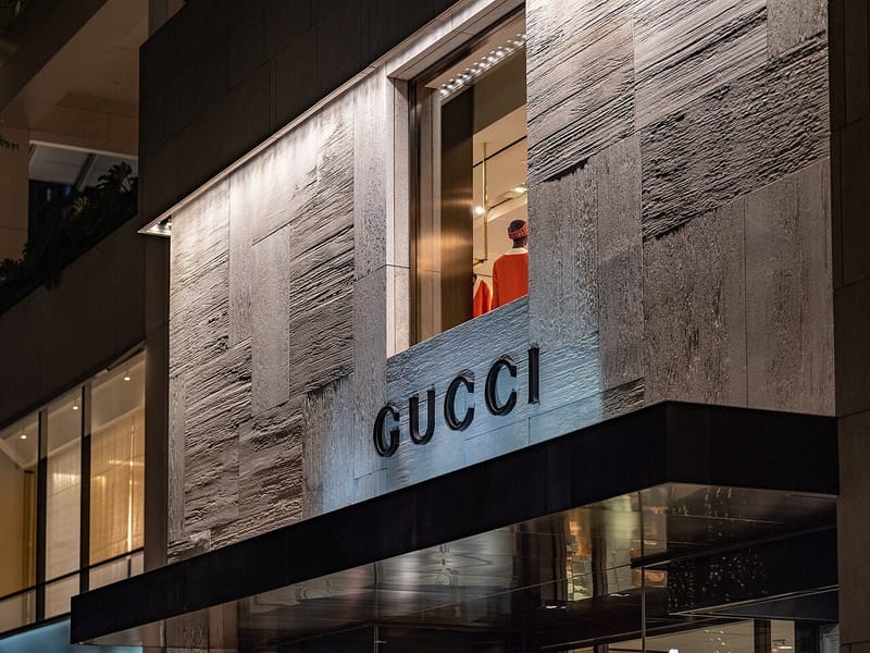 Exterior of a Gucci store at the Luxury Row shopping centre in Waikiki, Honolulu