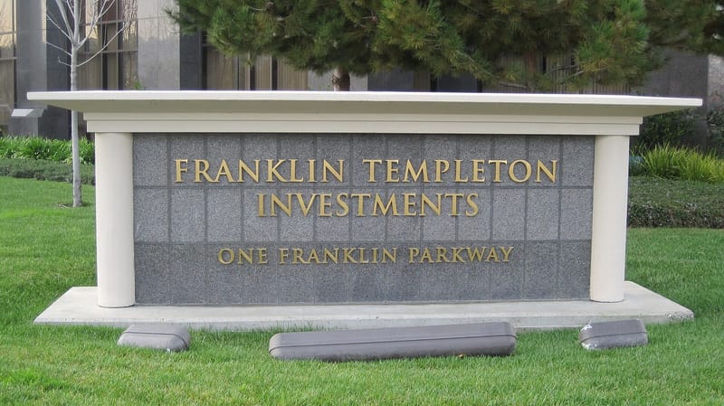 Franklin Templeton Investments sign on the company's campus in San Mateo, California