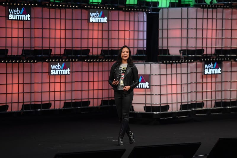 Helen Chiang, then head of Minecraft, presenting on Centre Stage at Web Summit 2018 in Lisbon