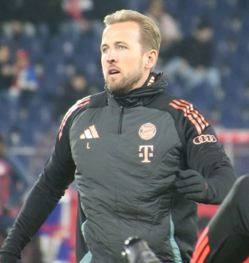 Harry Kane in Bayern Munich kit during a friendly against Red Bull Salzburg in January 2025