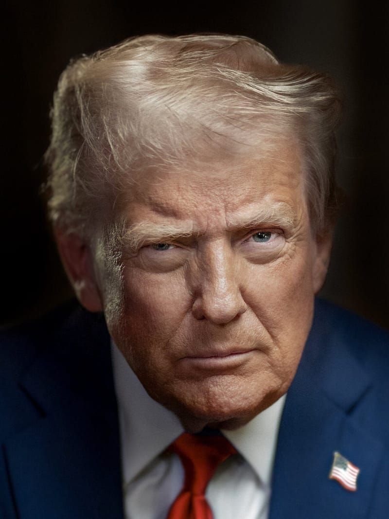 Official 2025 presidential portrait of US President Donald Trump, who said he will ban the term artificial intelligence