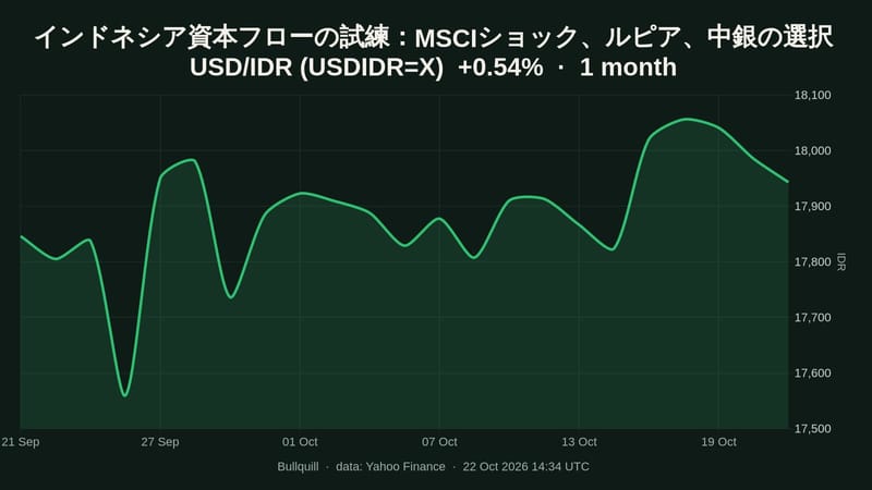 インドネシア資本フローの試練：MSCIショック、ルピア、中銀の選択