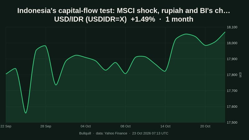 Indonesia capital flows split after MSCI shock sinks IHSG 11.6%