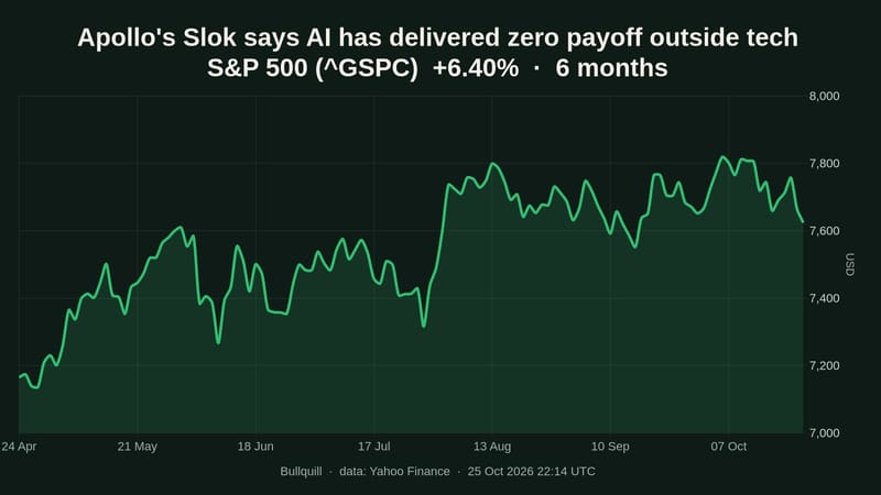 AI payoff is zero outside tech, Apollo's Torsten Slok says